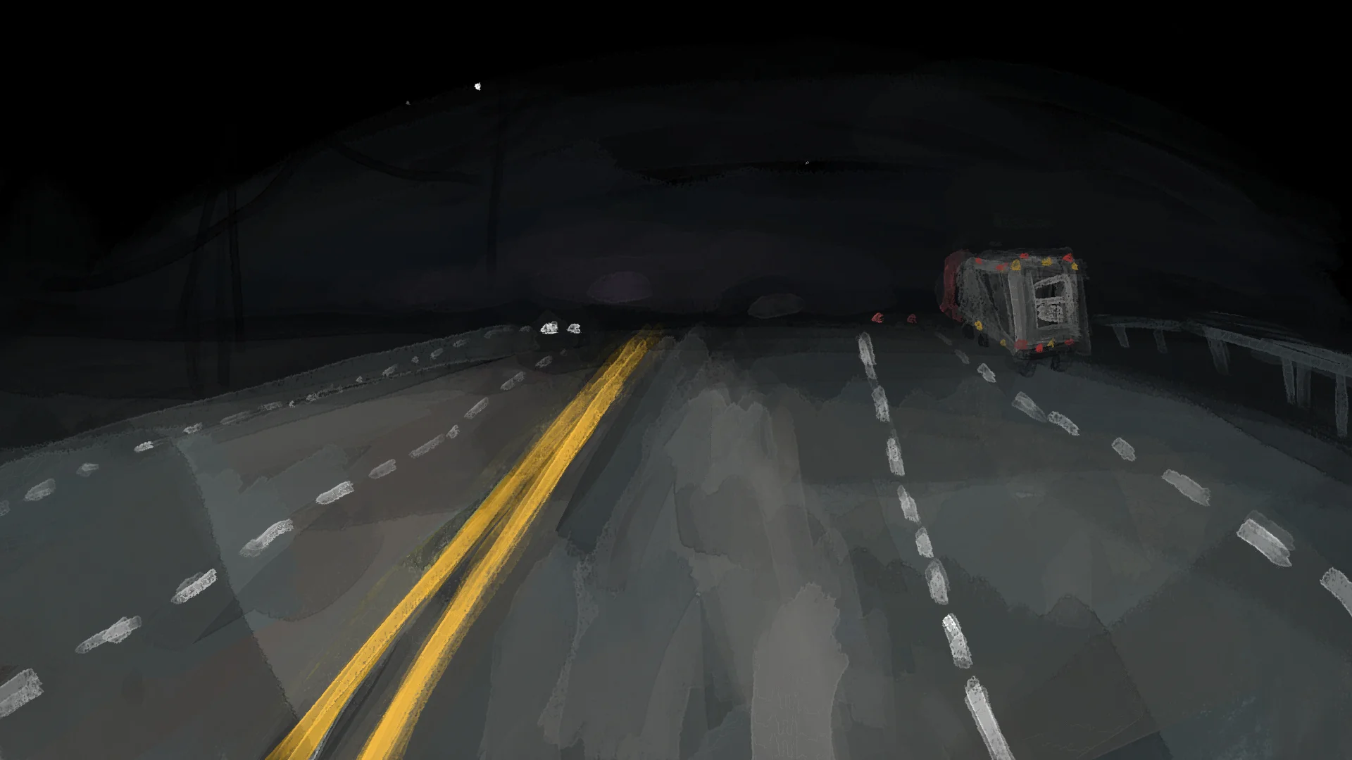 painting of i-15 at night facing east