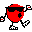 dancing red dot with sunglasses