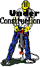 A gif of a man with a jackhammer and blinking text that says 'Under Construction'